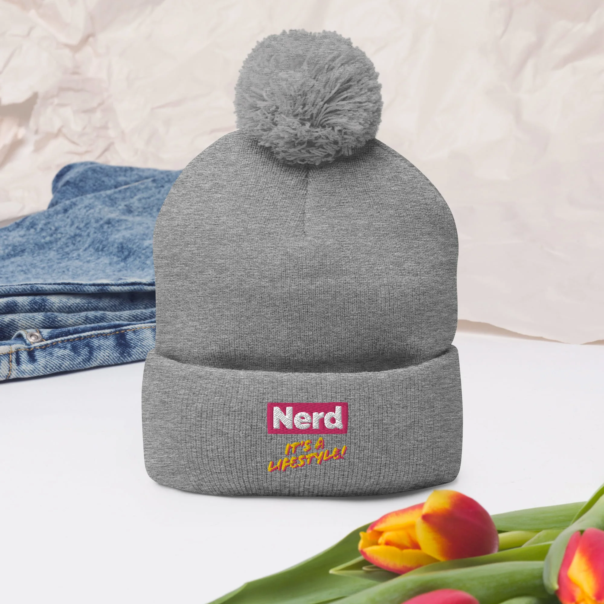 Nerd! It's A Lifestyle Beanie (Pink Lemonade) - Image 6